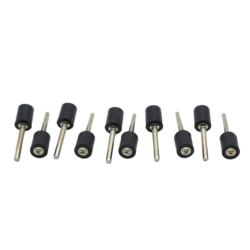 T-MAX 10 pc 3/8 Inch Rubber Mandrel Sand Drum Holder 1/8 Inch Shank for Dremel Rotary Tools - Image 1